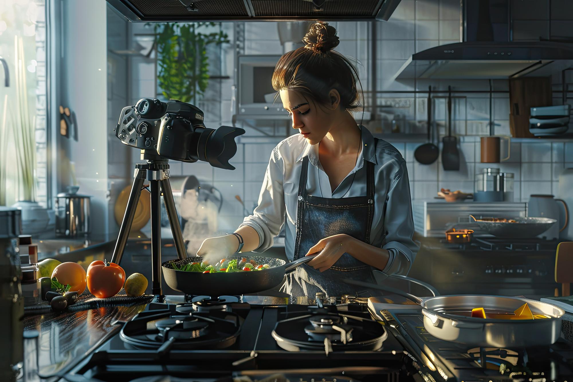 Interior de cocina para clases online